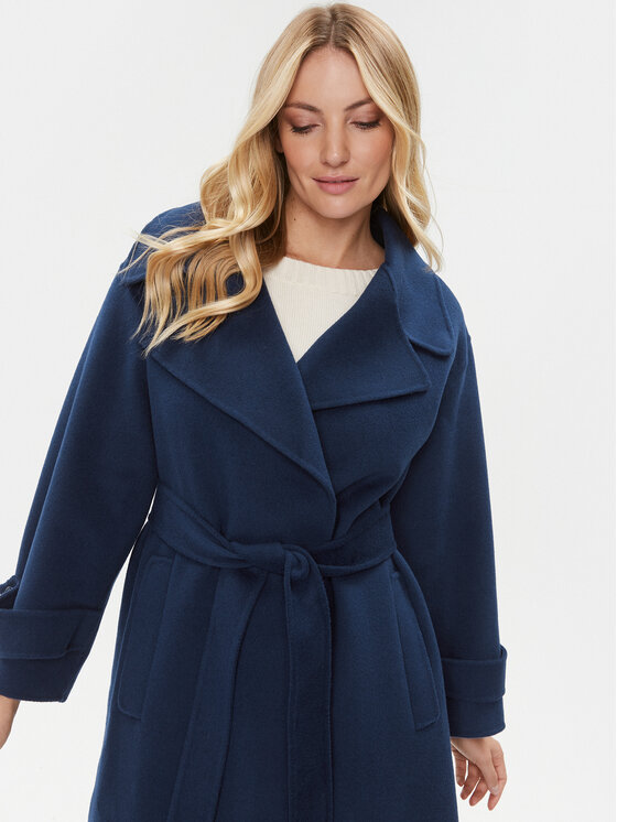 Luisa Spagnoli Luisa Spagnoli Płaszcz wełniany Sballo 540243 Granatowy Regular Fit