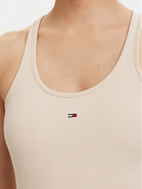 Tommy Jeans Tommy Jeans Topiņš Racerback DW0DW22264 Balts Slim Fit