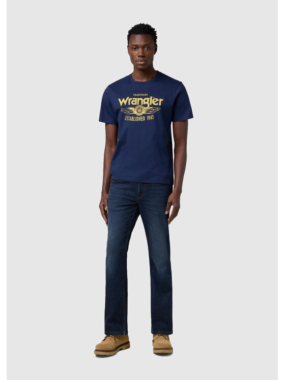 Wrangler Wrangler T-Shirt AMERICANA TEE Niebieski Regular Fit