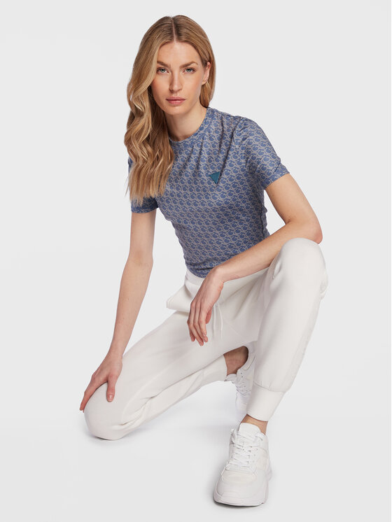 Guess Guess T-krekls V3GP18 MC03W Tumši zils Regular Fit