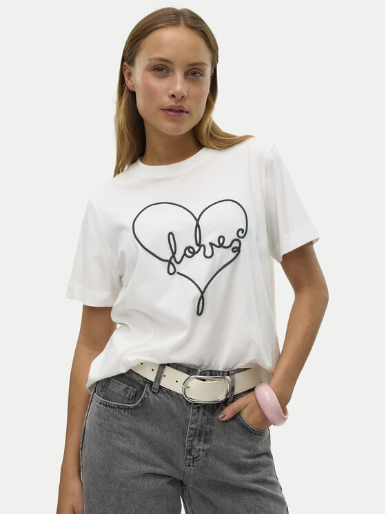 Vero Moda Vero Moda T-särk Fea 10321312 Valge Loose Fit