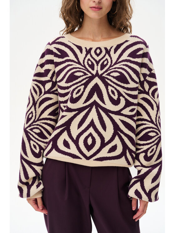 blue shadow blue shadow Sweter Pegy Beżowy Regular Fit