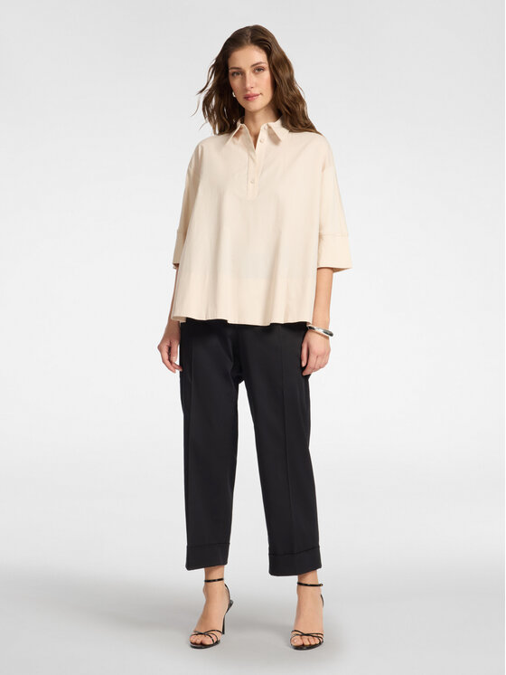 Elena Mirò Elena Mirò Bluzka 2009Z000058N002 Kremowy Boxy Fit