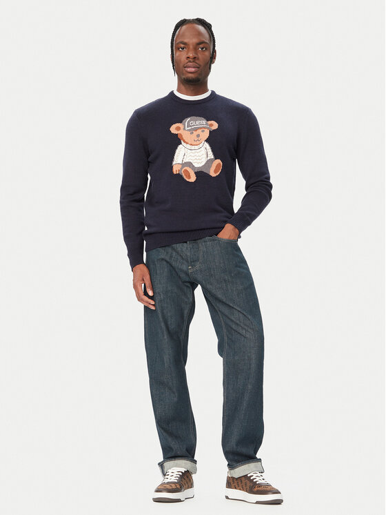 Guess Guess Пуловер M6BR42 Z1604 Тъмносин Regular Fit