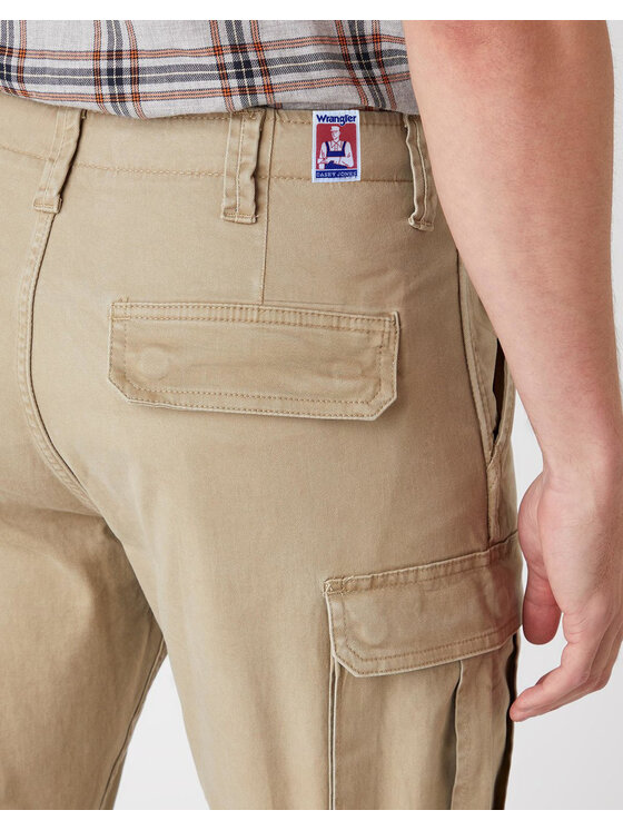 Wrangler Wrangler Spodnie materiałowe CASEY CARGO Beżowy Straight Fit
