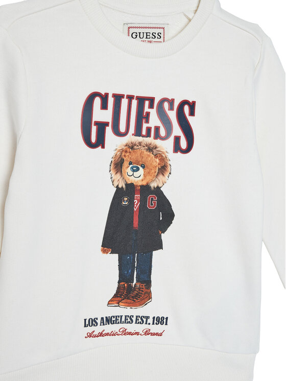 Guess Guess Mikina N5BQ07 KAD74 Biela Regular Fit