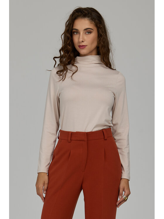 NIFE NIFE Blúzka B235 Béžová Slim Fit