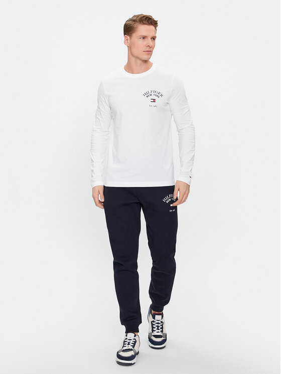Tommy Hilfiger Tommy Hilfiger Longsleeve Arch Varsity MW0MW34252 Biały Regular Fit