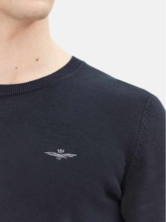 Aeronautica Militare Aeronautica Militare Sweter 251MA1502L506 Granatowy Regular Fit