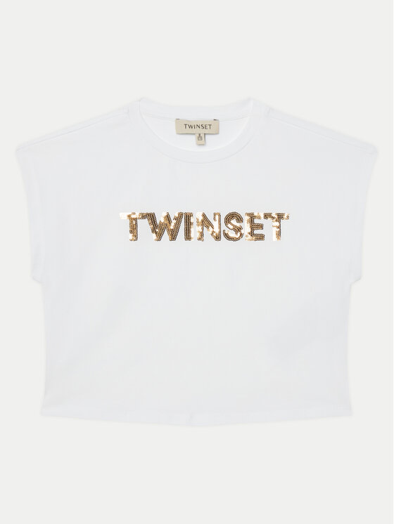 Dziewczęcy T-Shirt TWINSET, Rozmiar 16Y, Biały, 251GJ2537