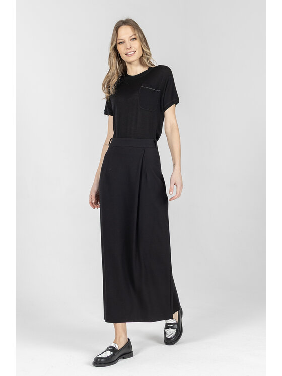 Deni Cler Milano Deni Cler Milano Spódnica midi W-DC-7002-F2-E3-90-1 Czarny Regular Fit