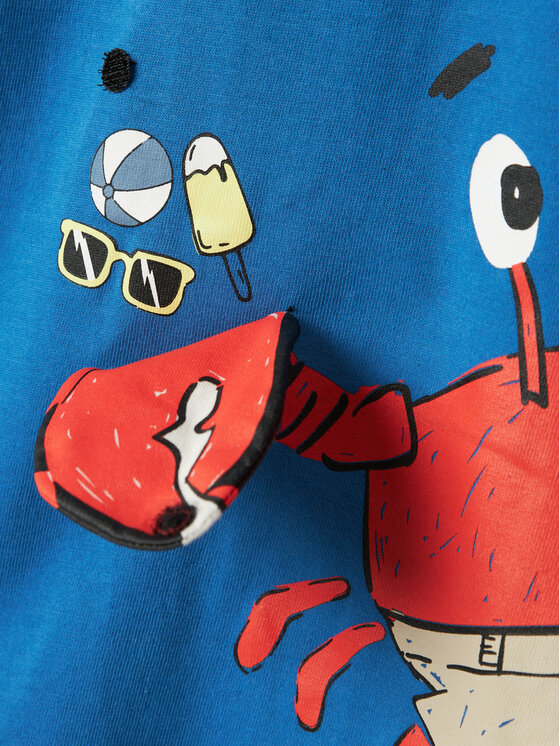 NAME IT NAME IT Tricou Fish 13241295 Albastru Regular Fit