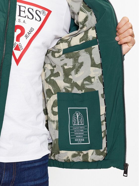 Guess Guess Dūnu jaka M3BL18 WFOU2 Zaļš Regular Fit