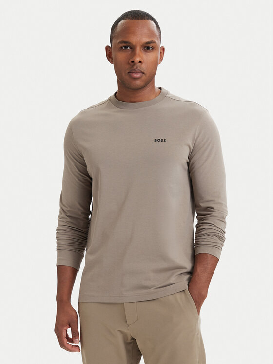 BOSS Longsleeve 50506365 Bej închis Regular Fit