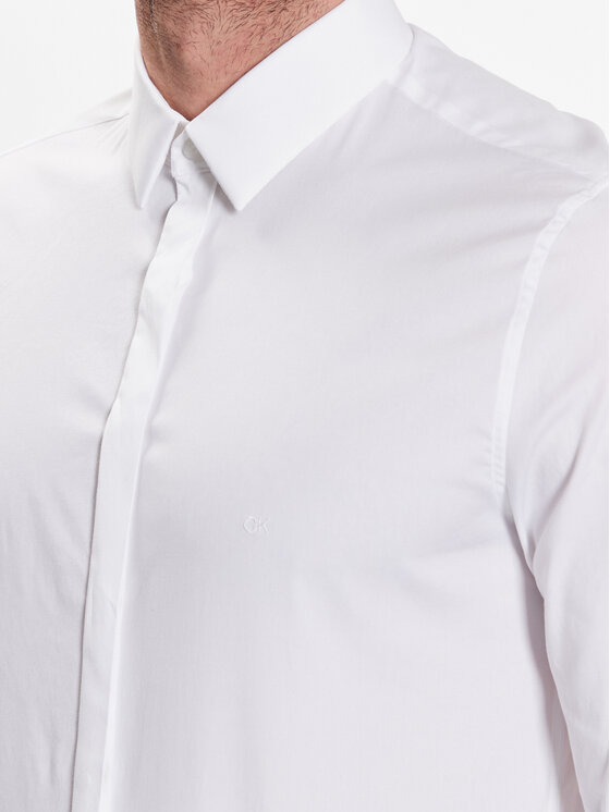 Calvin Klein Calvin Klein Košile Hidden K10K109891 Bílá Extra Slim Fit