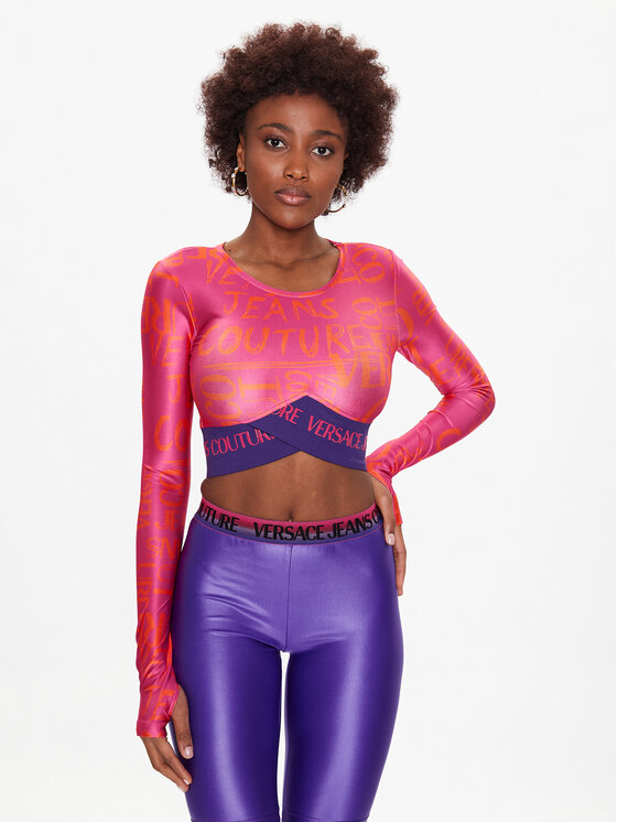 Versace Jeans Couture Bluză 74HAH222 Roz Slim Fit