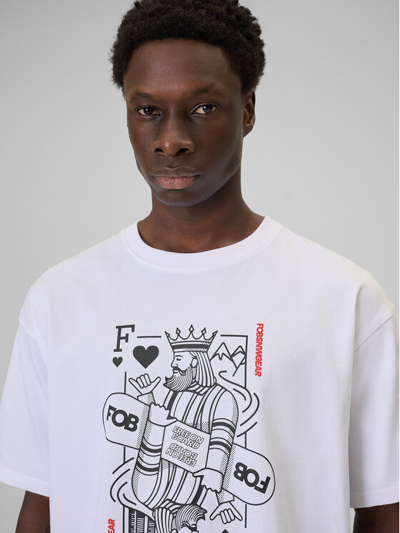 4F 4F T-Shirt FOB Biały Loose Fit