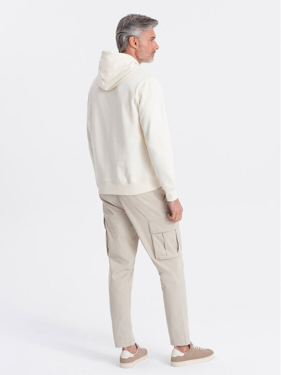 Ombre Ombre Mikina OM-SSBN-0177 Écru Classic Fit