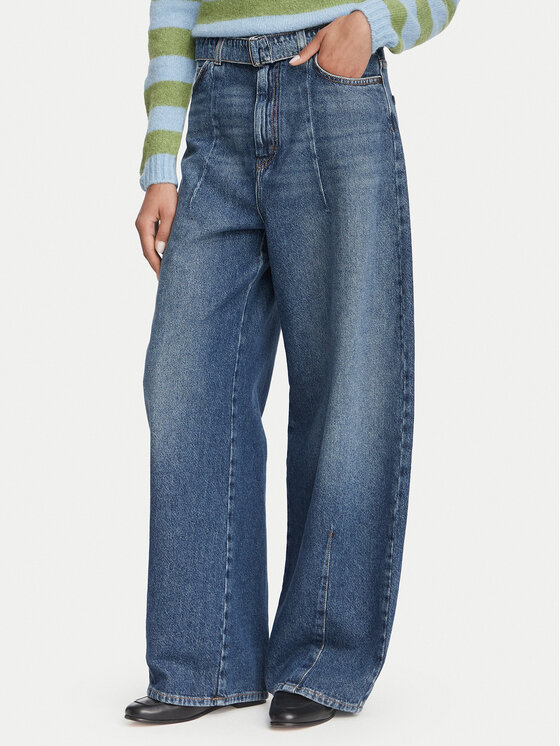 Weekend Max Mara Blugi Madia 2625186081 Bleumarin Wide Leg