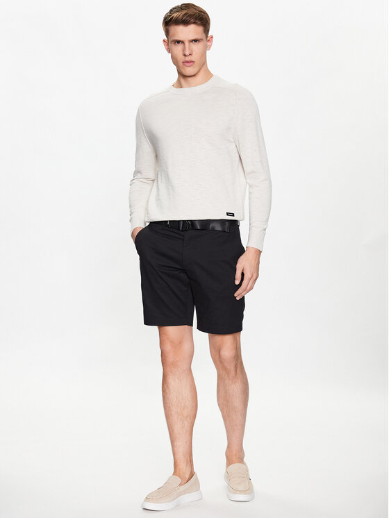 Calvin Klein Calvin Klein Bavlnené šortky Modern Twill K10K111788 Čierna Slim Fit