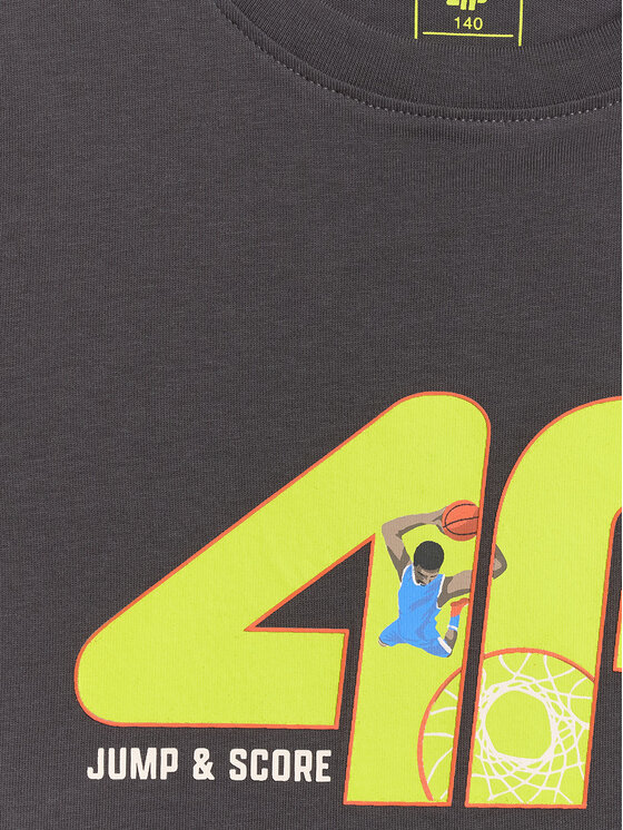 4F 4F T-Shirt WAVE RIDERS CLUB Szary ciemny Regular Fit