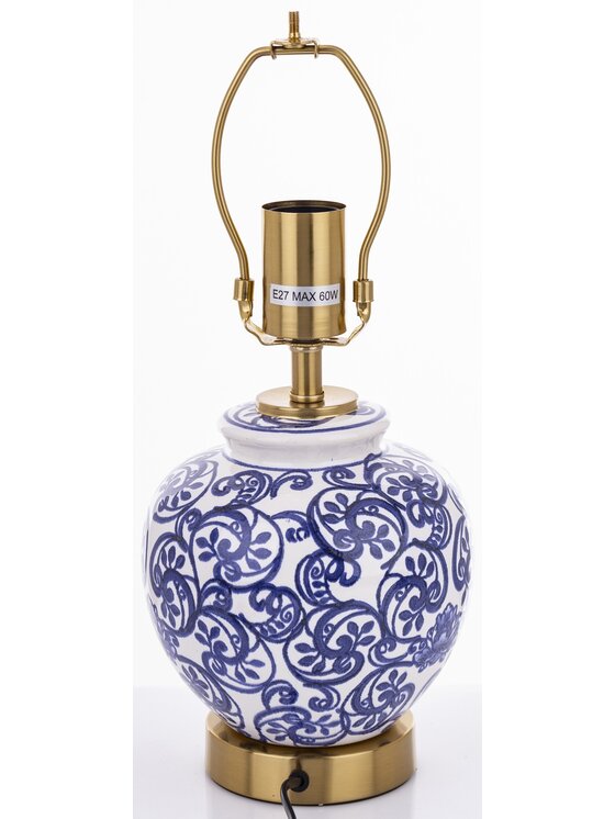 MIAhome MIAhome Lampka nocna Lampa stołowa ceramiczna z abażurem DINAH Biały