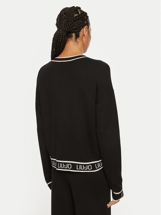Liu Jo Sport Liu Jo Sport Pulover TF4049 MS59L Negru Relaxed Fit