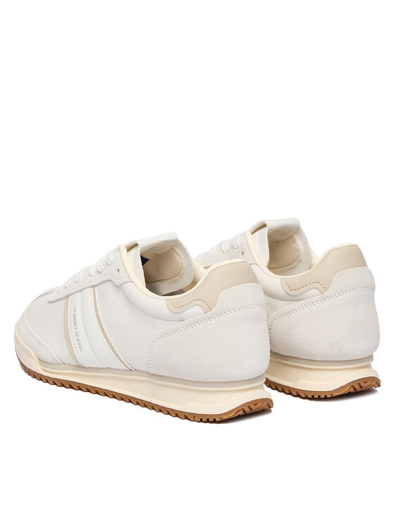 Tommy Jeans Tommy Jeans Снікерcи Tjw Low Profile Runner Lthr Mix EN0EN03001 Écru