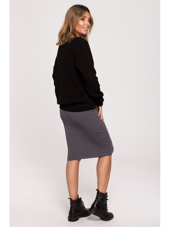 BeWear BeWear Sweter BK075 Czarny Comfortable Fit