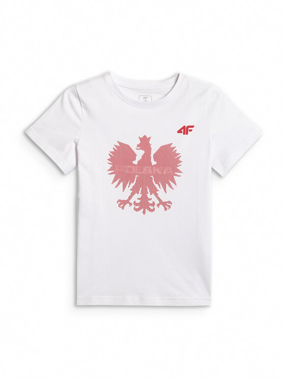 4F 4F T-Shirt FAN FOOTBALL COLLECTION Biały Regular Fit