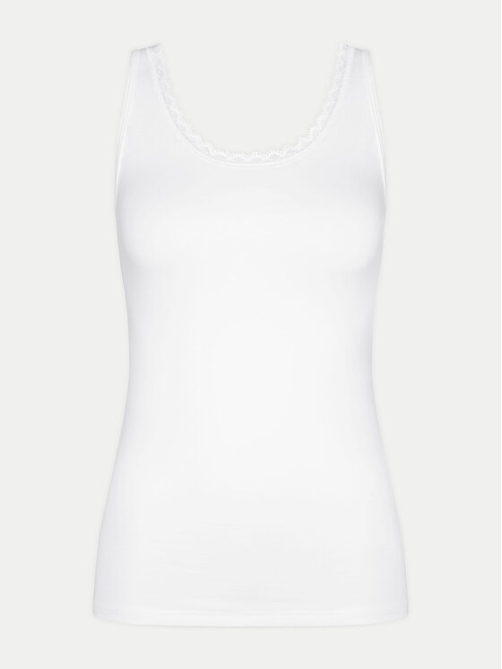 Triumph Triumph Top Feel Of Cotton 10224975 Biały Slim Fit