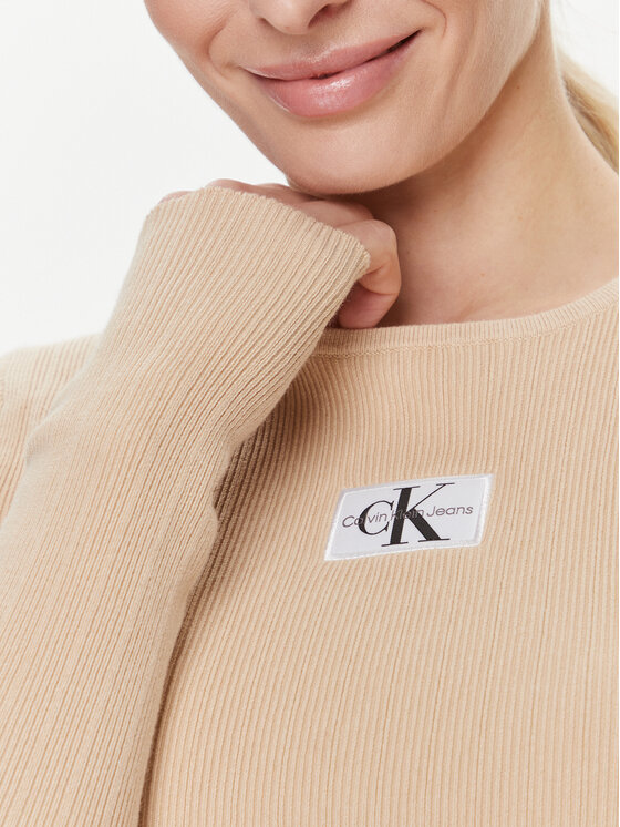 Calvin Klein Jeans Calvin Klein Jeans Pullover Variegated J20J223233 Beige Slim Fit