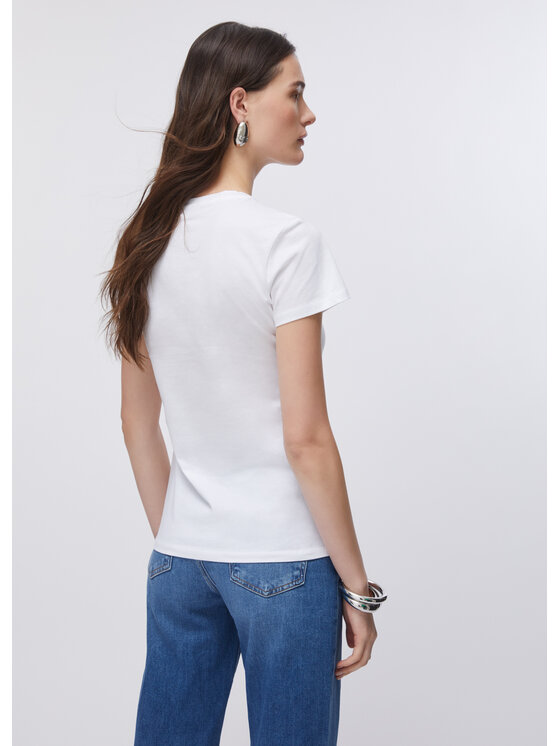 Liu Jo Liu Jo T-Shirt WA6493JS923P9656 Biały Regular Fit