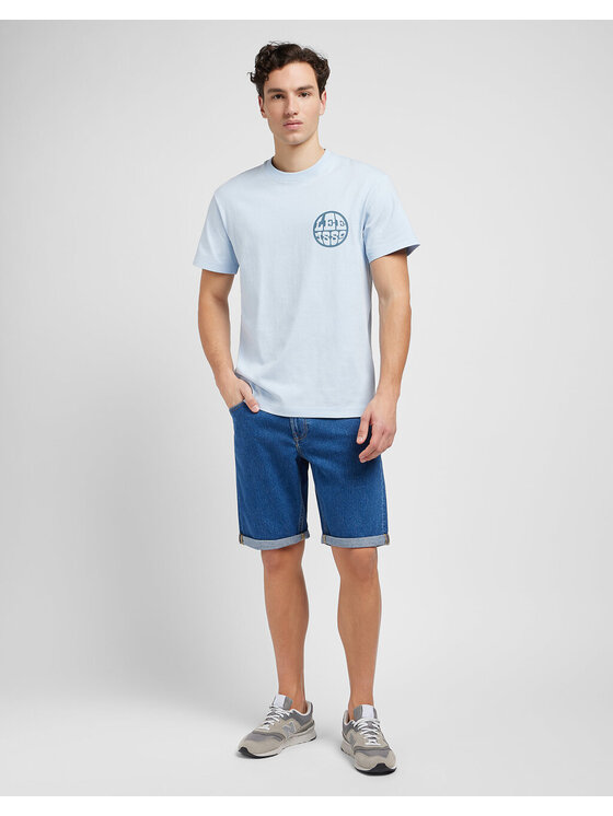 Lee Lee Szorty jeansowe 5 POCKET SHORT Niebieski Regular Fit