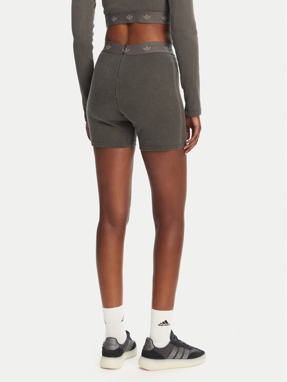 adidas adidas Велосипедки Ribbed Booty JC7554 Сірий Slim Fit