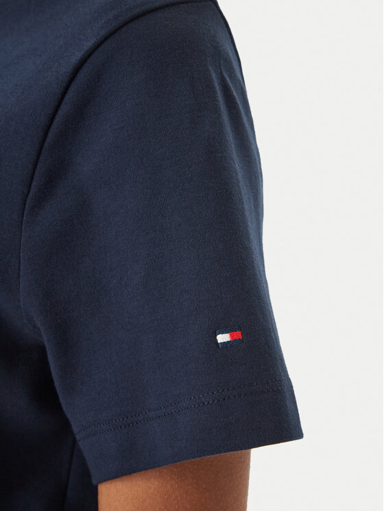 Tommy Hilfiger Tommy Hilfiger T-Shirt Logo Interlock WW0WW48707 Dunkelblau Regular Fit
