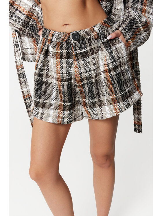 Magda Matyja Magda Matyja Szorty materiałowe GRETA SHORTS Szary Regular Fit