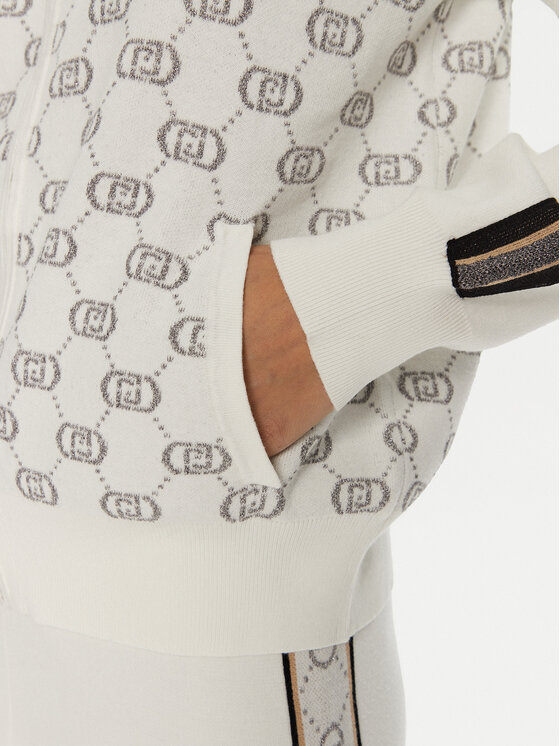 Liu Jo Sport Liu Jo Sport Pletena jopica TF4224 MS63L Bela Regular Fit