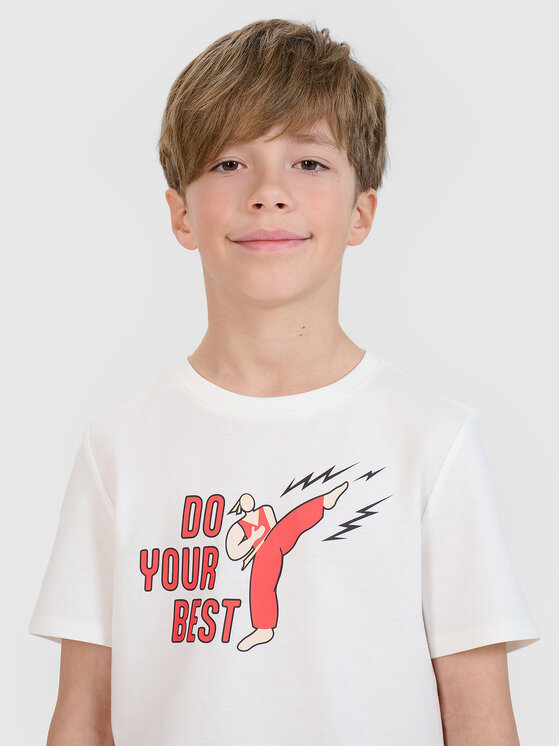 4F 4F T-Shirt HAVE SOME FUN Biały Regular Fit
