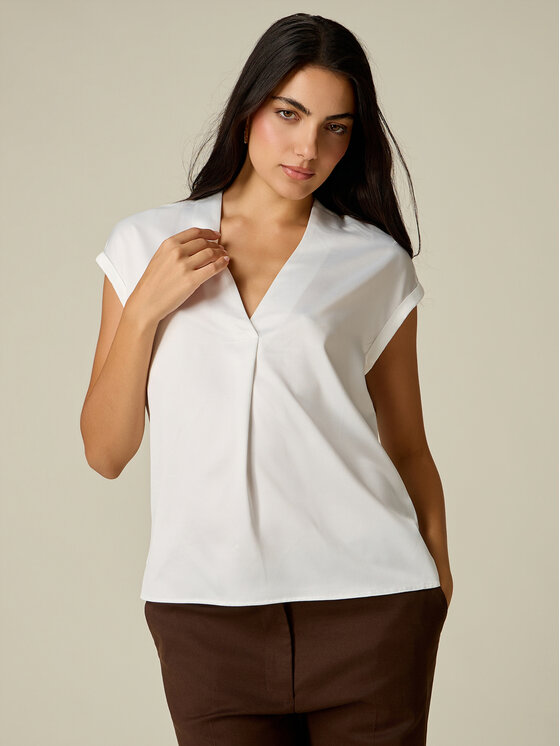 Oltre Oltre T-shirt G268J304555N011 Crema Regular Fit