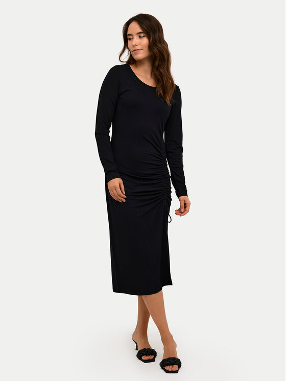 Kaffe Rochie de zi Becca 10508889 Negru Slim Fit