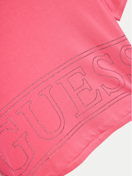 Guess Guess Тишърт J4YI17 K6YW4 Розов Boxy Fit