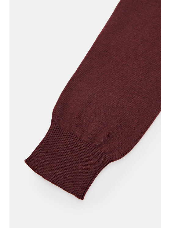 Lancerto Lancerto Sweter Anthony SW073223000051 Bordowy Regular Fit
