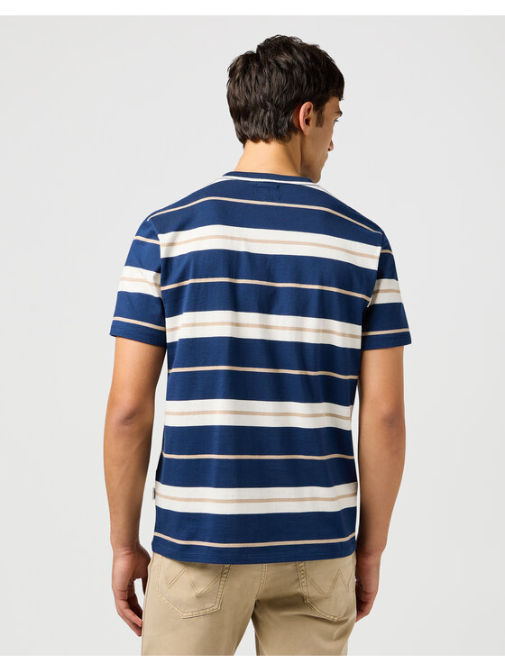 Wrangler Wrangler T-shirt STRIPE TEE 112362724 Blu scuro Regular Fit