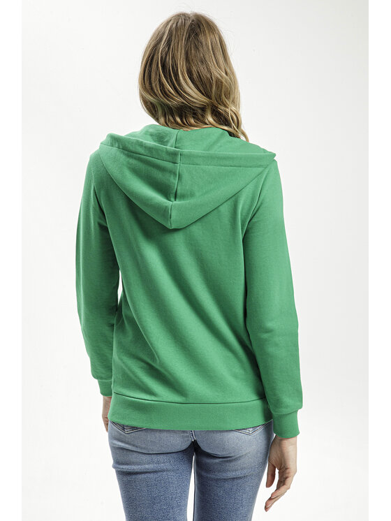 Cross Jeans Cross Jeans Bluza 65405-645 Zielony Zipped Hoodie Fit
