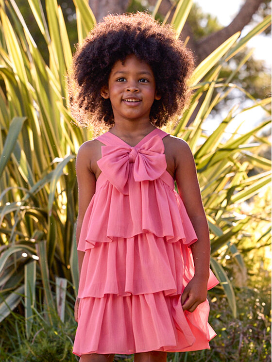 Mayoral Mayoral Elegantes Kleid 3912 Korallenfarben Regular Fit