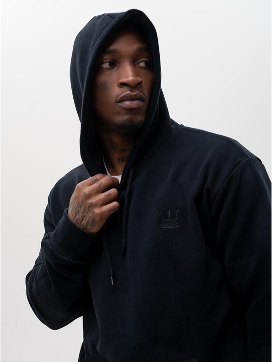 Jigga Wear Jigga Wear Bluza klasyczna kangurka korona 131108 Czarny Regular Fit