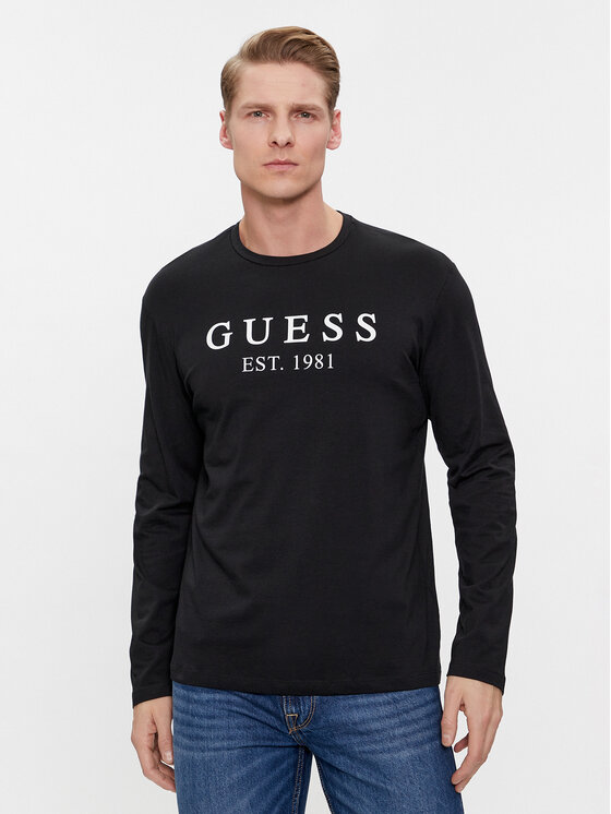 Guess Longsleeve krekls U4RI11 K6YW0 Melns Regular Fit