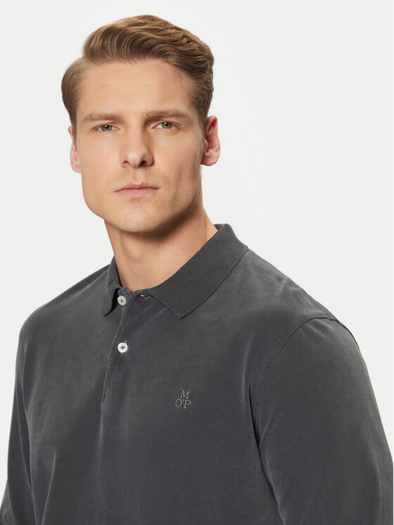 Marc O'Polo Marc O'Polo Тениска с яка и копчета M28 2236 55004 Черен Regular Fit