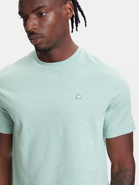 United Colors Of Benetton United Colors Of Benetton T-Shirt 3M4WU1088 Zielony Relaxed Fit